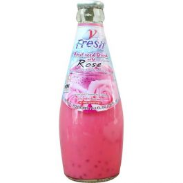 Rose Drink with Basil Seed